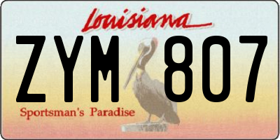 LA license plate ZYM807