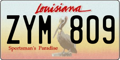 LA license plate ZYM809