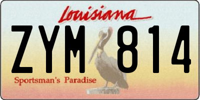 LA license plate ZYM814