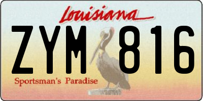 LA license plate ZYM816