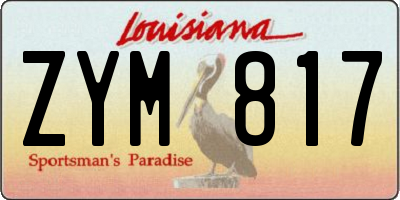 LA license plate ZYM817