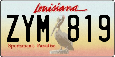 LA license plate ZYM819