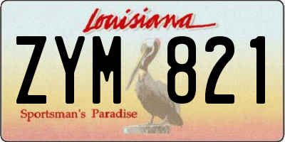 LA license plate ZYM821