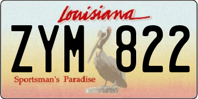 LA license plate ZYM822