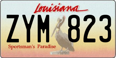 LA license plate ZYM823