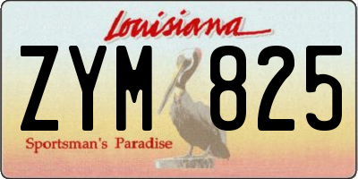 LA license plate ZYM825