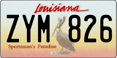 LA license plate ZYM826