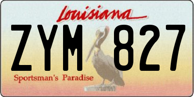 LA license plate ZYM827