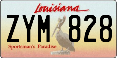 LA license plate ZYM828