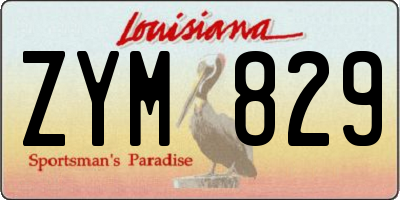 LA license plate ZYM829