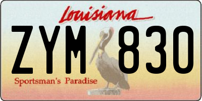 LA license plate ZYM830
