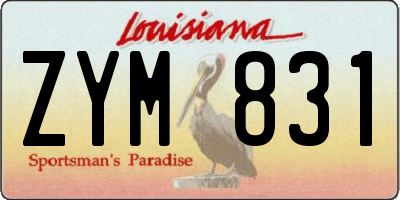 LA license plate ZYM831