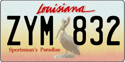 LA license plate ZYM832