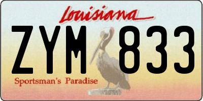 LA license plate ZYM833