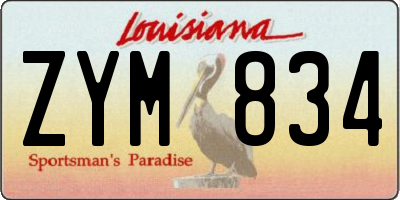 LA license plate ZYM834