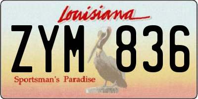 LA license plate ZYM836
