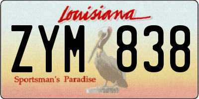 LA license plate ZYM838