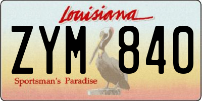 LA license plate ZYM840