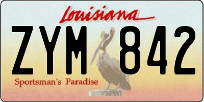 LA license plate ZYM842