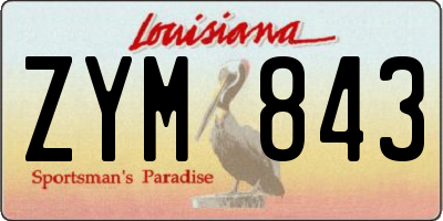 LA license plate ZYM843