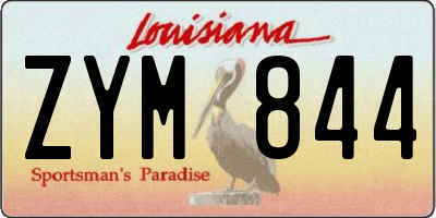 LA license plate ZYM844