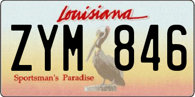 LA license plate ZYM846