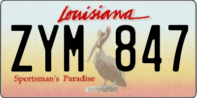 LA license plate ZYM847