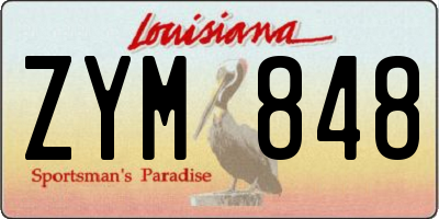 LA license plate ZYM848