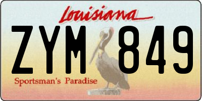 LA license plate ZYM849