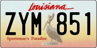 LA license plate ZYM851