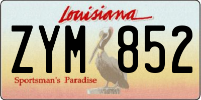 LA license plate ZYM852