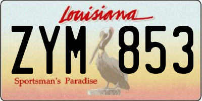 LA license plate ZYM853