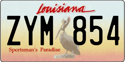 LA license plate ZYM854