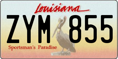 LA license plate ZYM855