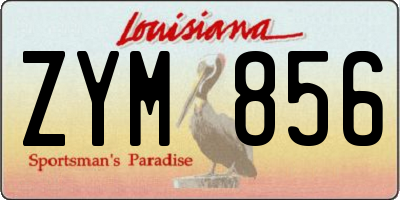 LA license plate ZYM856