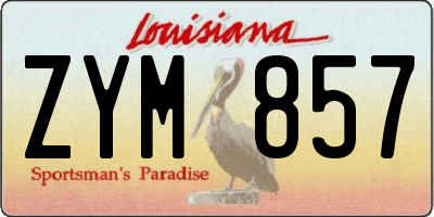 LA license plate ZYM857