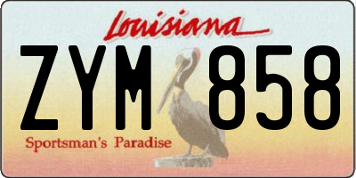 LA license plate ZYM858