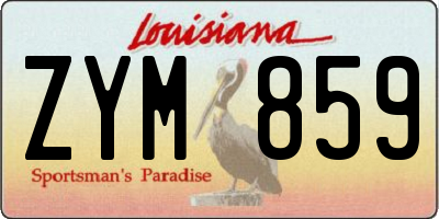 LA license plate ZYM859