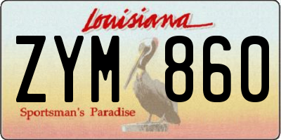 LA license plate ZYM860