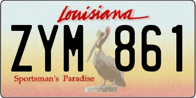 LA license plate ZYM861