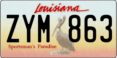 LA license plate ZYM863