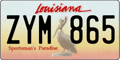 LA license plate ZYM865