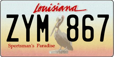 LA license plate ZYM867