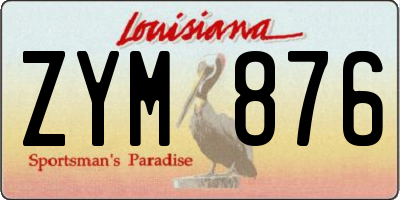 LA license plate ZYM876