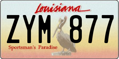 LA license plate ZYM877