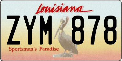 LA license plate ZYM878