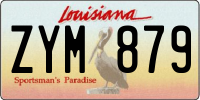 LA license plate ZYM879