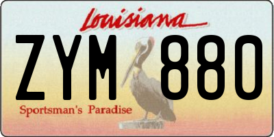 LA license plate ZYM880