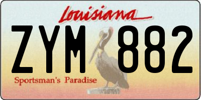 LA license plate ZYM882