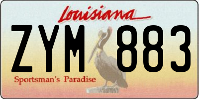 LA license plate ZYM883